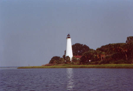A photo of the lighthouse at St. Mark's NWR