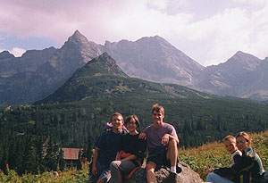 A photo of Bartek, Asha and I in the Tatras mountains