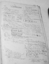 A photo of a page from the handwritten spis book